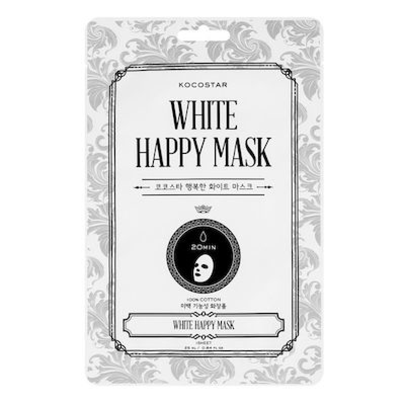 Kocostar White Happy Mask (1τμχ) - Μάσκα Προσώπου με Νιασιναμίδη για Λαμπερό και Ενυδατωμένο Δέρμα